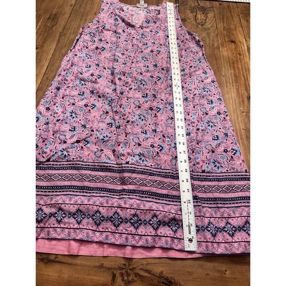 J. Jill Love Linen Shift Dress Size Small Paisley Pink 100% Linen Sleeveless - Picture 7 of 15